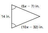 Given the triangle below, find the value of x and the perimeter of the triangle.