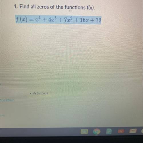 Find all zeros of the function