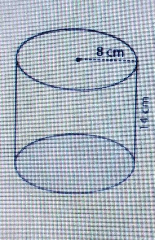 Use the below image to answer questions 1-3.

1. What is the area of the base of the shape? Round