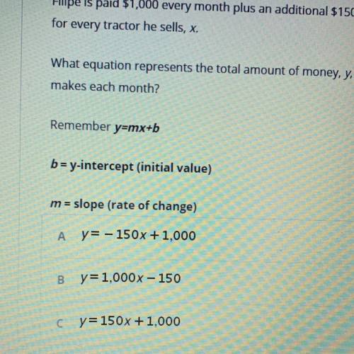 The last one is y=1,000x+150 please help