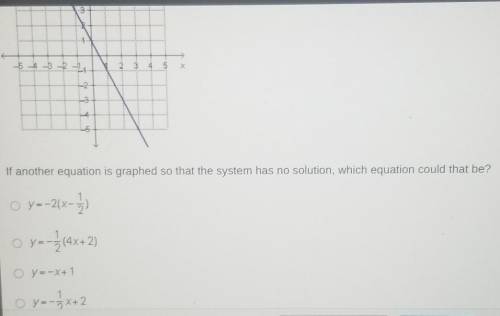 PLEASE HELP the graph for the equation y equals negative 2x + 1 shown below. if another equation is