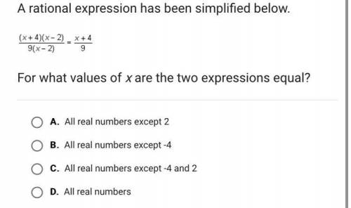 A rational expression has been simplified below