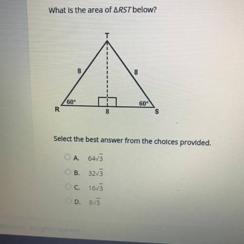 What is the area of ARST below?
