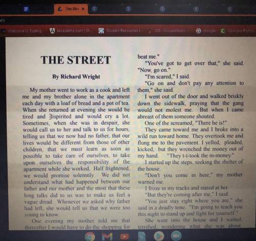 Essay for The streets by Richard Wright with quotes and a lot of explaining. Please this would be a