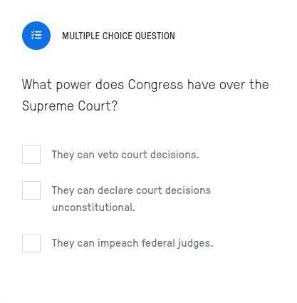 What power does Congress have over the Supreme Court?