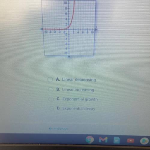 Which one is it ,can someone tell me please??

A. Linear decreasing
B. Linear increasing
C. Expone