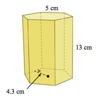 Find the surface area of the regular hexagonal prism. Include the base, height, and perimeter.