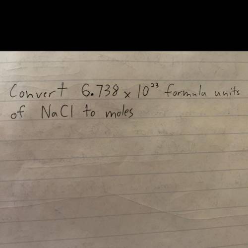 Convert 6.738 x 10^23 formula units of NaCl to moles