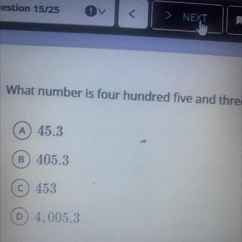 What number is four hundred five and three tenths in decimal form