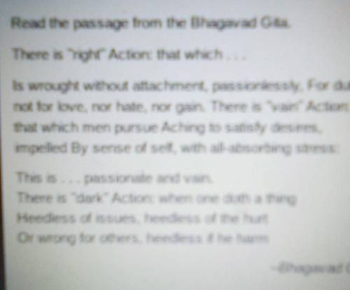 Read the passage from bhagavad gita. does this passage present information?

sequentiallydescripti