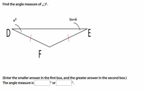 Find the angle measure of F (look at the image)