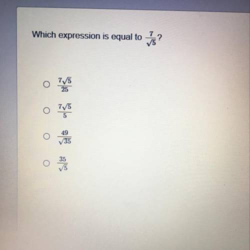 Which expression is equal to 7/v5