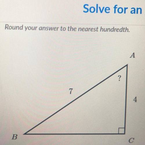 Please help.
solving for an angle in right triangles
7, 4