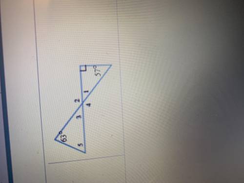 Find the Measure of angles one through five in the figure shown