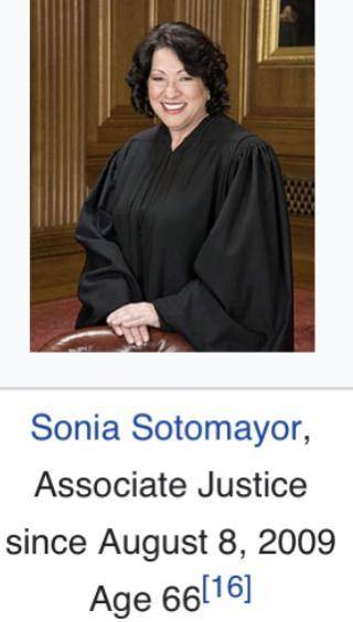 Write a short summary of the life of justice sonia sotomayor and her work as a justice today.

PLE