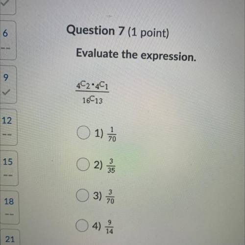 Evaluate the expression
4^C 2 * 4^C 1 / 16^C13