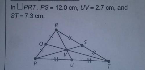 Part A: What is the measure of line RV. Part B: What is the measure of line PV
