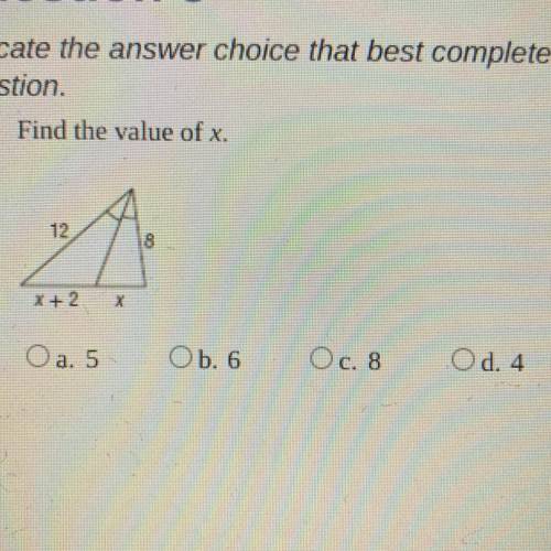 ￼find the value of x