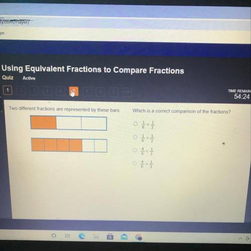 Which is a correct comparison of the fractions?