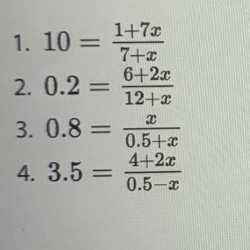 Find the value of x that make it true