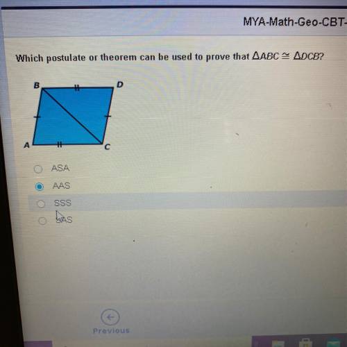 Which postulate or theorem can be used to prove ABC = DCB