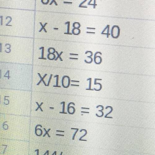 In algebra what is X/10=15