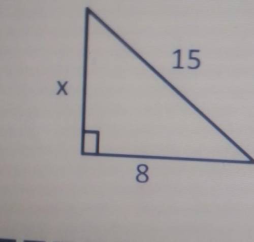 Find the missing side length in the right triangle.
