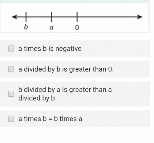 On the number line A and B are rational numbers select the statements that are true