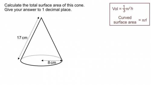 Calculate the surface area of this cone
