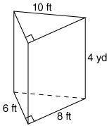 Find the surface area for the triangular prism below. Whoever answers right the quickest will get b