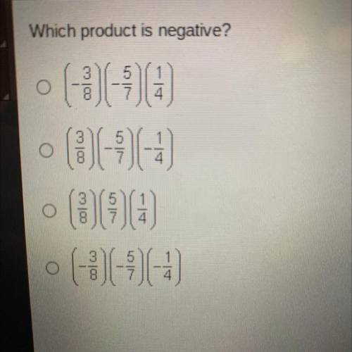 Which product is negative?