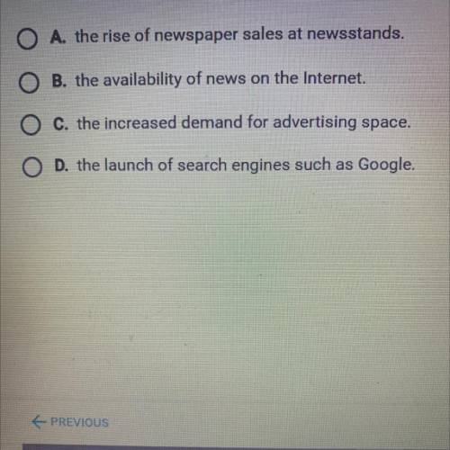 Newspapers and news stations have created websites or gone out of
business due to: