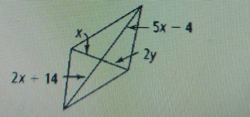 directions: algebra for what values of X and Y must each figure be a parallelagram? ( if you could
