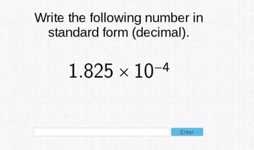 Write the following number in standard form decimal