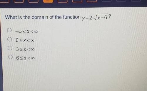 What is the domain of the function y=2 /X-6? EXCO o osx