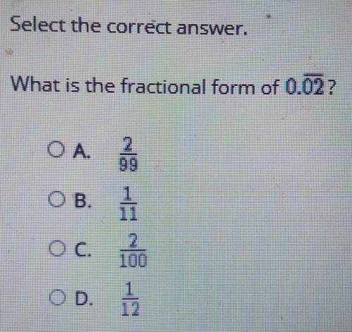 HELP What is the fractional form of 0.02 repeating?