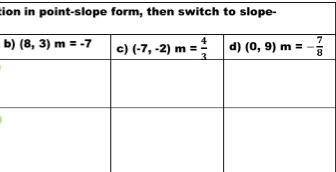 PLEASE HELP THIS IS REALLY URGENT!!! please solve for the point slope and slope intercept for all o