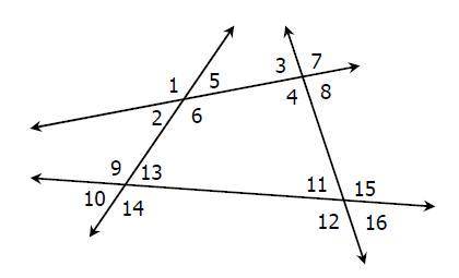 Match the given angle pair to their relationship using the figure below. name that pair Question 1