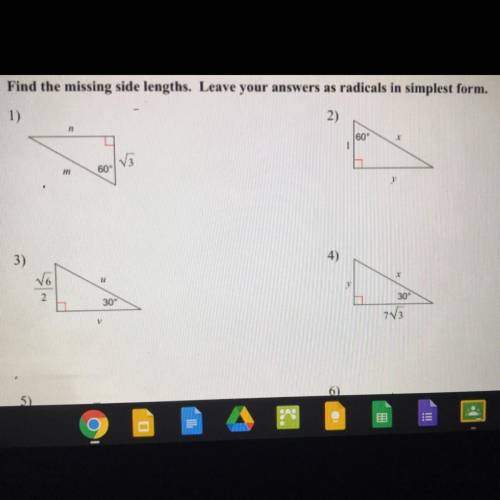 Find the missing side lengths. Leave your answers as radicals in simplest form.

-
CAN ANYONE HELP