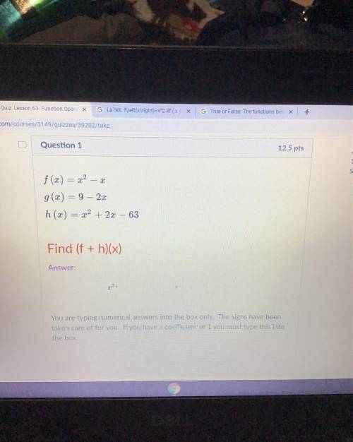 I need to find (f+h)(x) THIS IS ALGEBRA 2