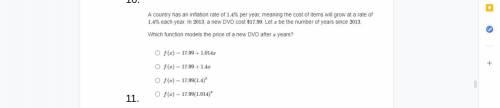 Which function models the price of a new DVD after x years?