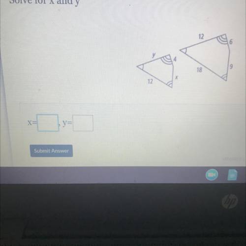 Solve for x and y. please help and do it step by step im having trouble