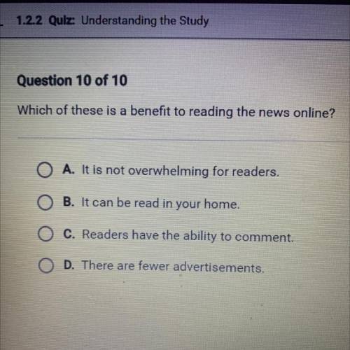 Which of these is a benefit to reading the news online?