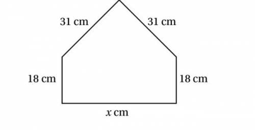 The perimeter of the figure is 141 centimeters. Solve for x.