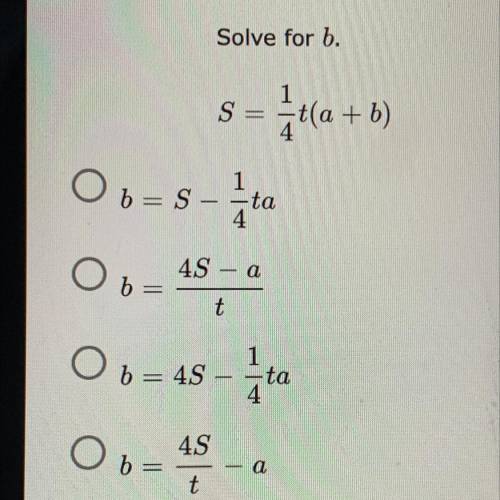 Solve for b
thank you