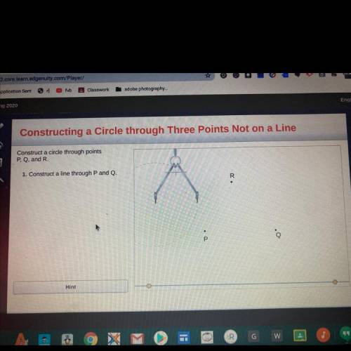 Constructing a Circle through Three Points Not on a Line

Construct a circle through points
P, Q,