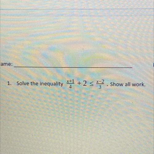 I need to know how to solve this inequality