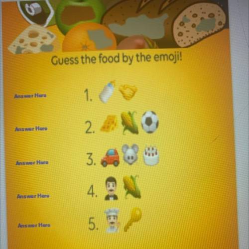 Help me out guess the food by the emojis