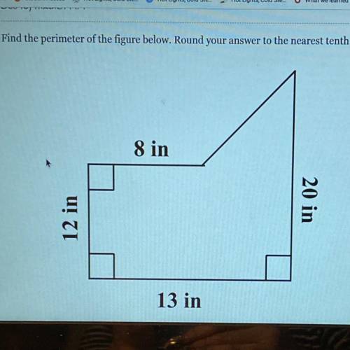 Find the perimeter of the figure below. Round your answer to the nearest tenth.