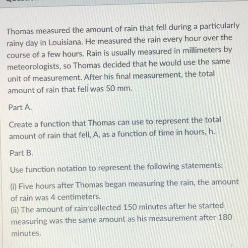 Thomas measured the amount of rain that fell during a particularly

rainy day in Louisiana. He mea